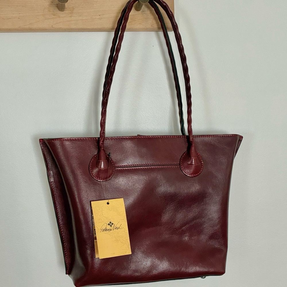 Patricia Nash Eastleigh Vegan Leather Tote in Oxblood, NWT